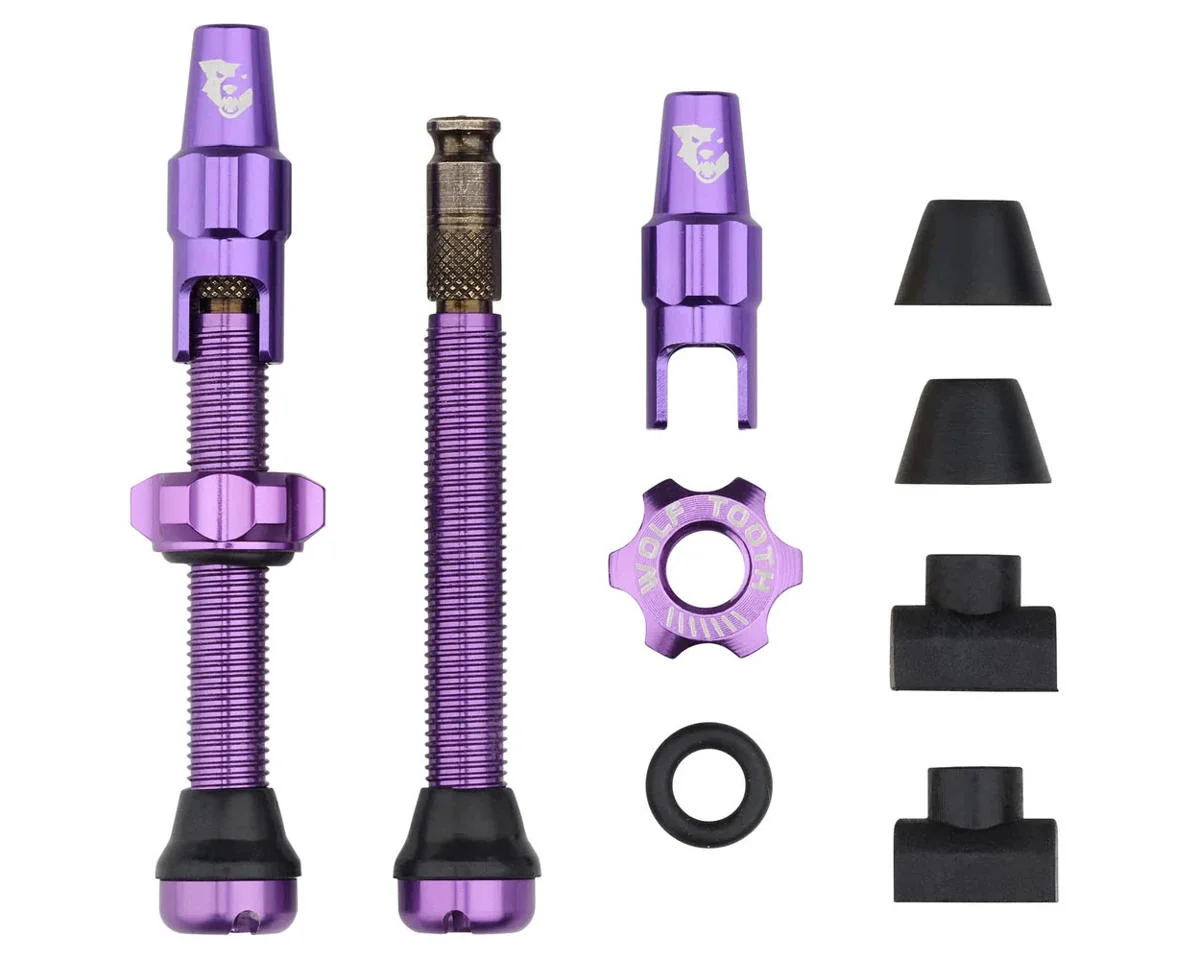 Wolf Tooth Components Tubeless Valve Stem Kit For Clik Valve (Ultraviolet) (44mm)